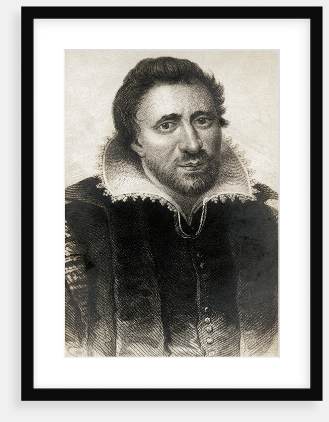 Detail of a Printed Portrait of Ben Jonson by Anonymous