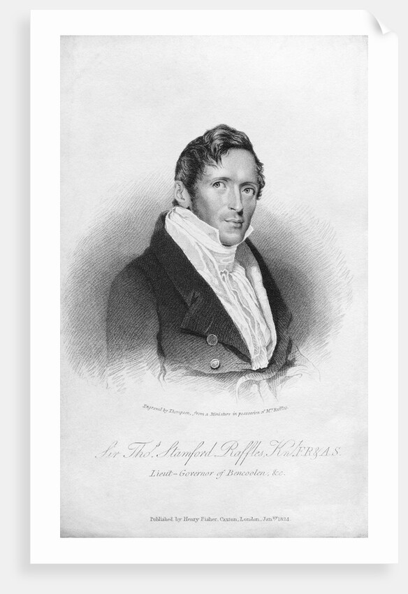 Sir Thos. Stamford Raffles Engraving by THOMPSON