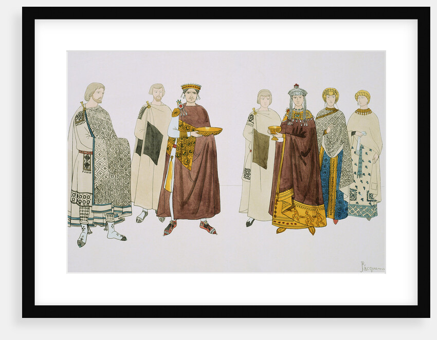 Print Depicting Emperor Justinian and Empress Theodora with Attendants by Anonymous