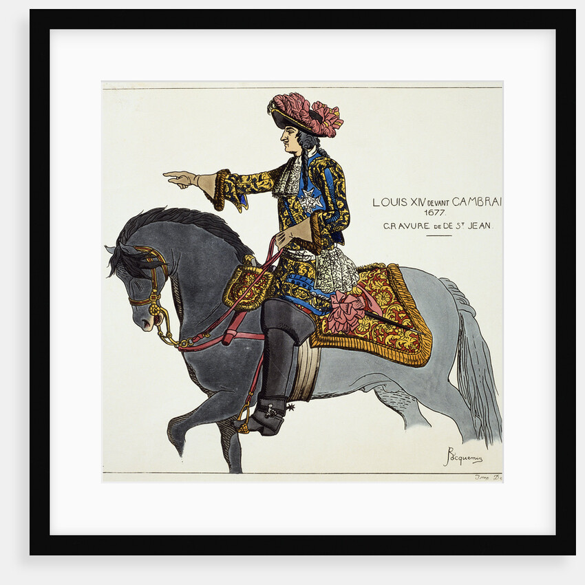 Print Depicting King Louis XIV Riding on a Gray Horse by Anonymous