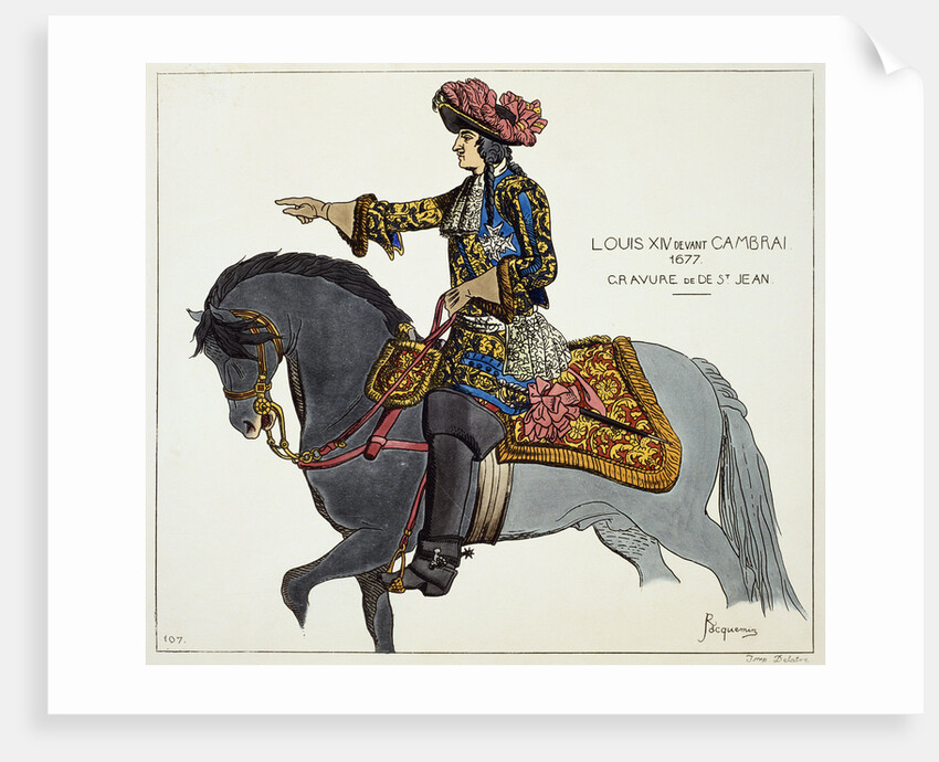 Print Depicting King Louis XIV Riding on a Gray Horse by Anonymous