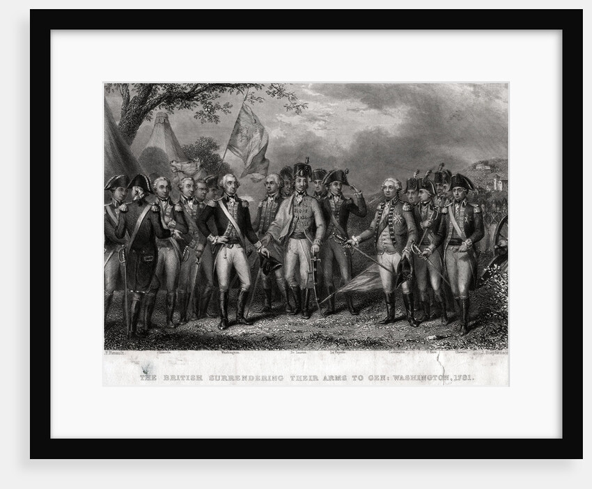 The British Surrendering Their Arms to General Washington, 1781 Engraving by J. Stephenson