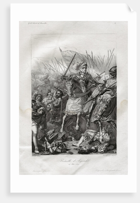 The Battle of Agnadello Engraving by A.V. Fontaine