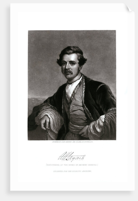 Engraving Print of Sir Austen Henry Layard by John Sartain