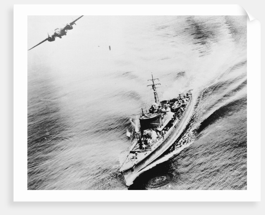 American B-25 Bombing Japanese Freighter by Anonymous