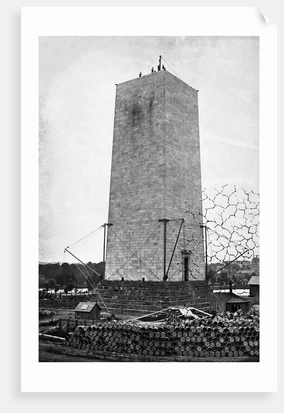 The Washington Monument Under Construction by Anonymous
