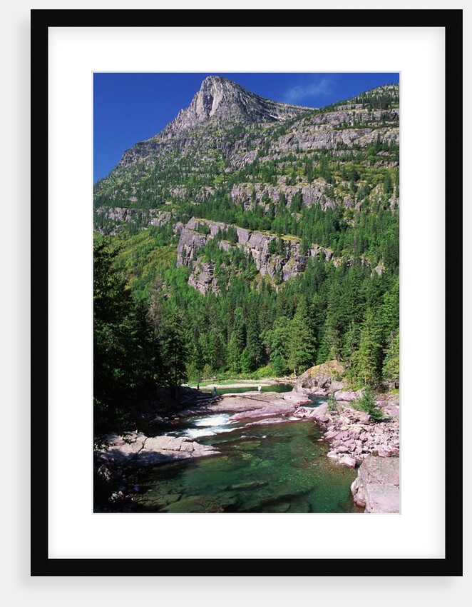 River Flowing Below Mountains by Anonymous