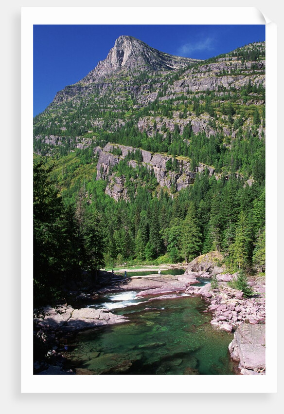 River Flowing Below Mountains by Anonymous