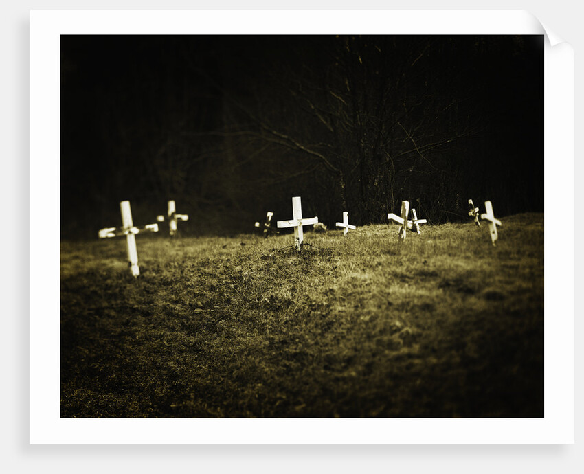 Crosses in a Cemetery by Anonymous