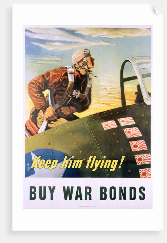 Keep Him Flying! Buy War Bonds Poster by Georges Schrieber