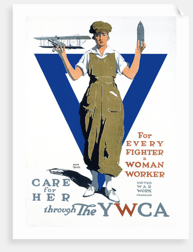For Every Fighter a Woman Worker War Effort Poster by Adolph Triedler