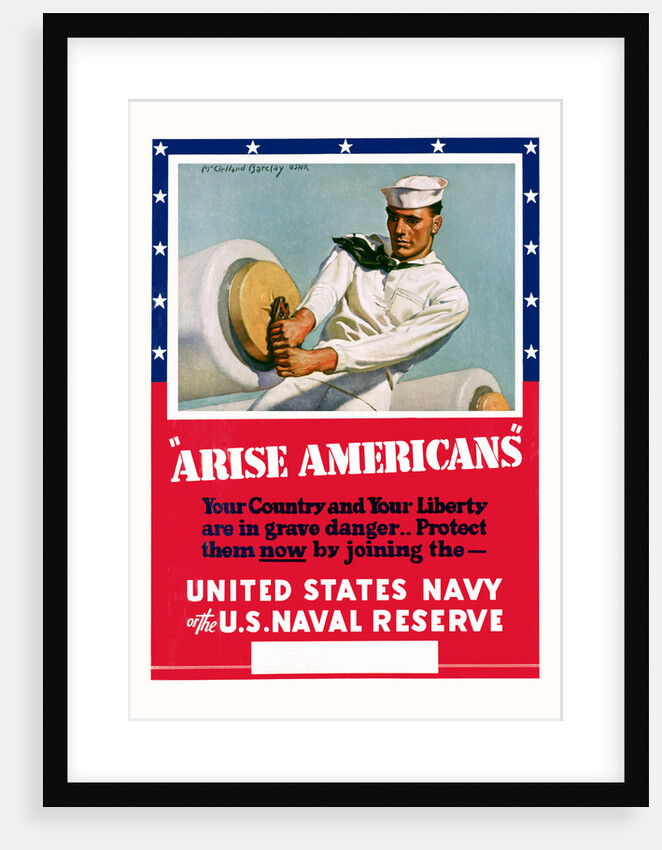 Arise Americans Navy Recruitment Poster by McClelland Barclay