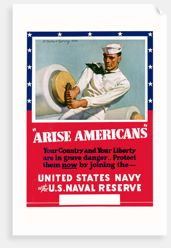 Arise Americans Navy Recruitment Poster by McClelland Barclay