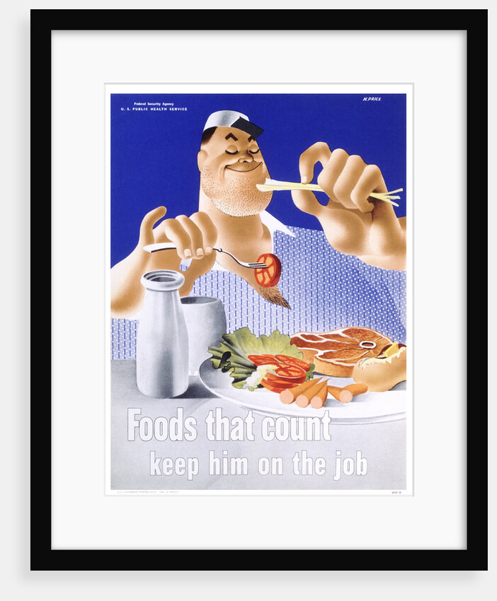 Foods That Count Keep Him on the Job Poster by Price
