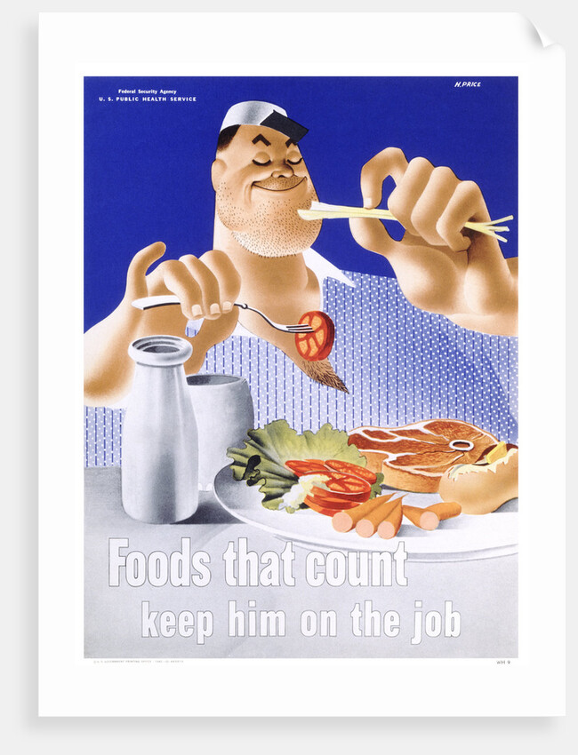 Foods That Count Keep Him on the Job Poster by Price
