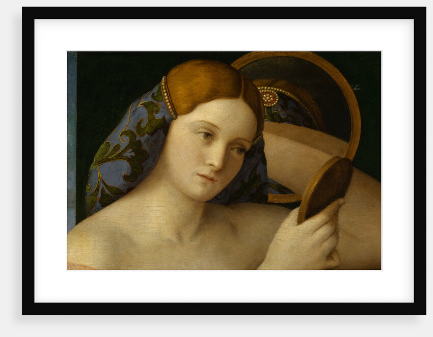 Detail of Young Woman with a Mirror by Giovanni Bellini
