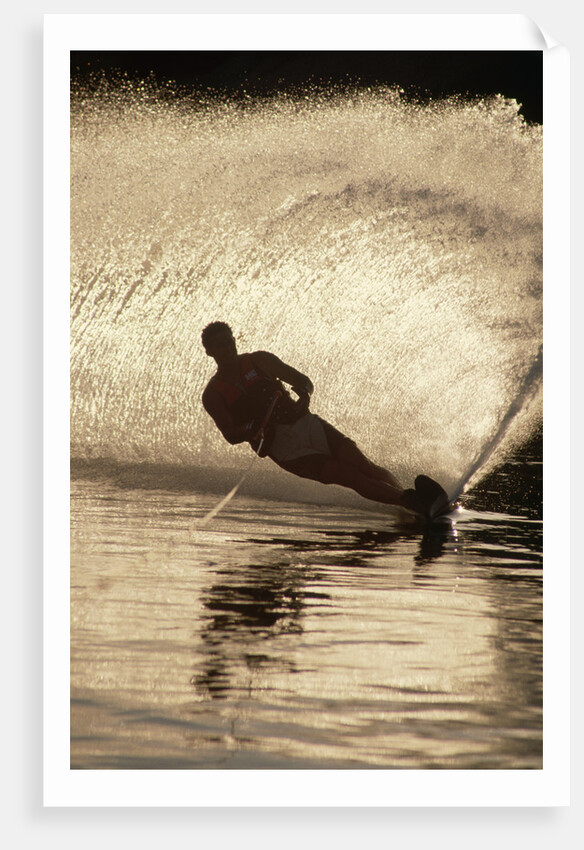 Water Skier Splashing on a Turn by Anonymous