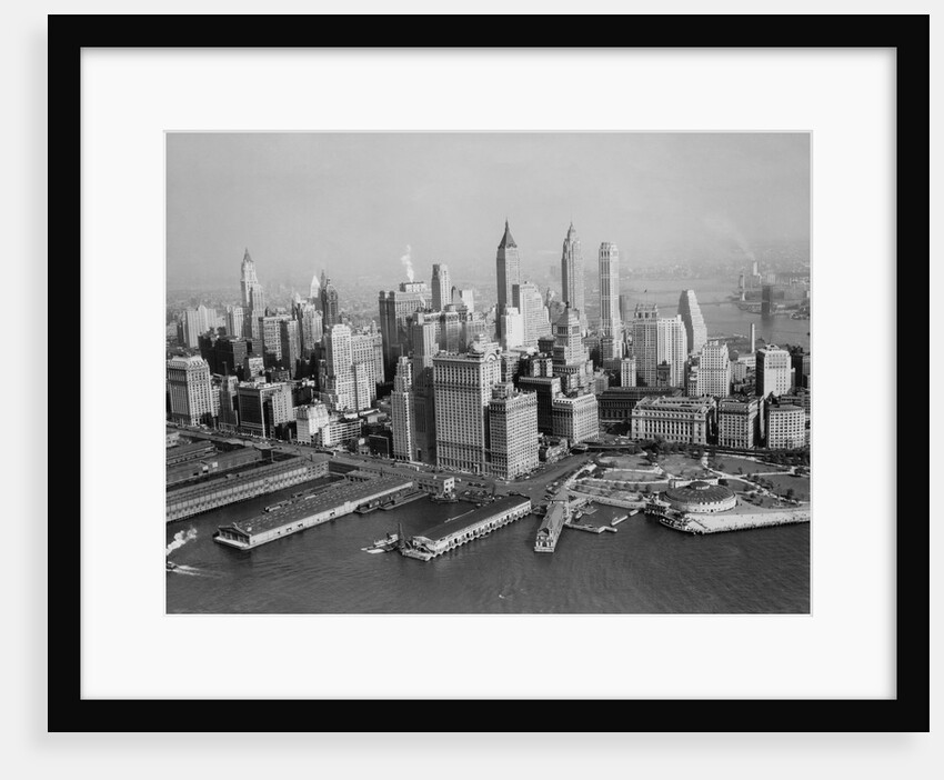Aerial View of Downtown New York City with Harbor by Anonymous