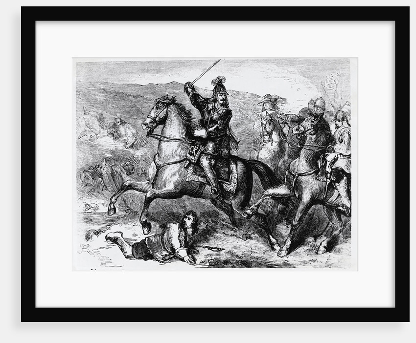 King Charles I mounted on a Horse in Battle by Anonymous