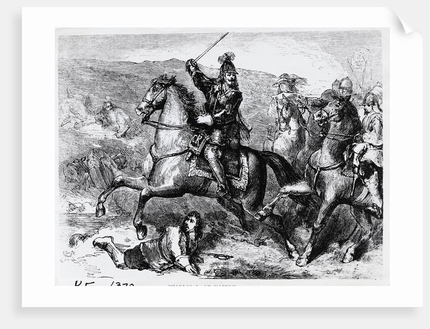 King Charles I mounted on a Horse in Battle by Anonymous