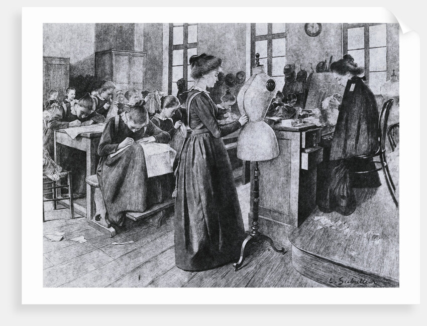 Woman Teaching Sewing Class by Anonymous