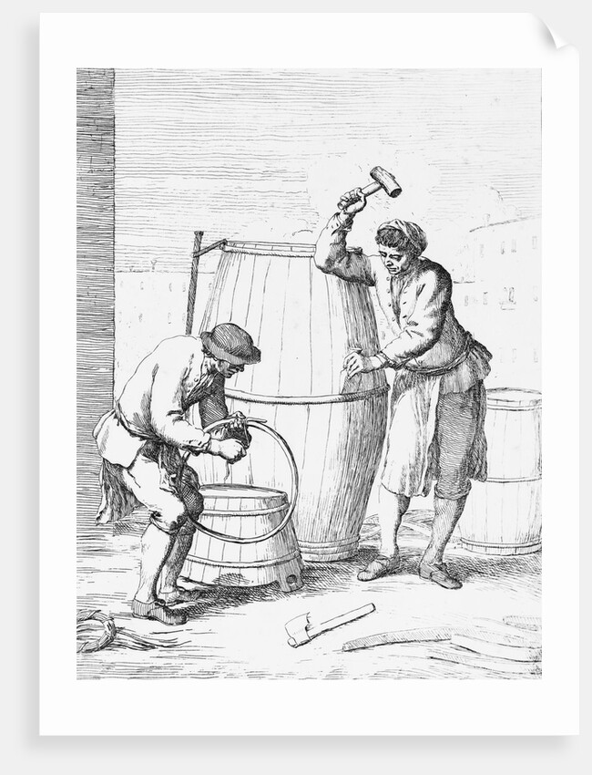Barrel Makers Constructing a Barrel by Anonymous