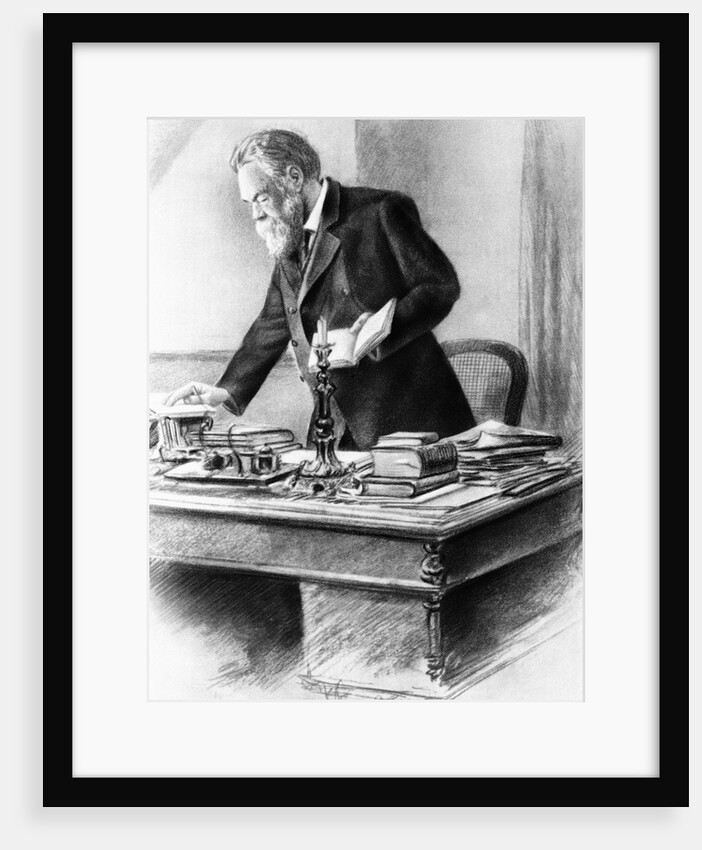 Friedrich Engels Working in His Office by Anonymous