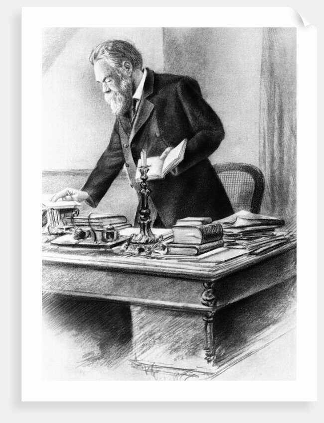 Friedrich Engels Working in His Office by Anonymous