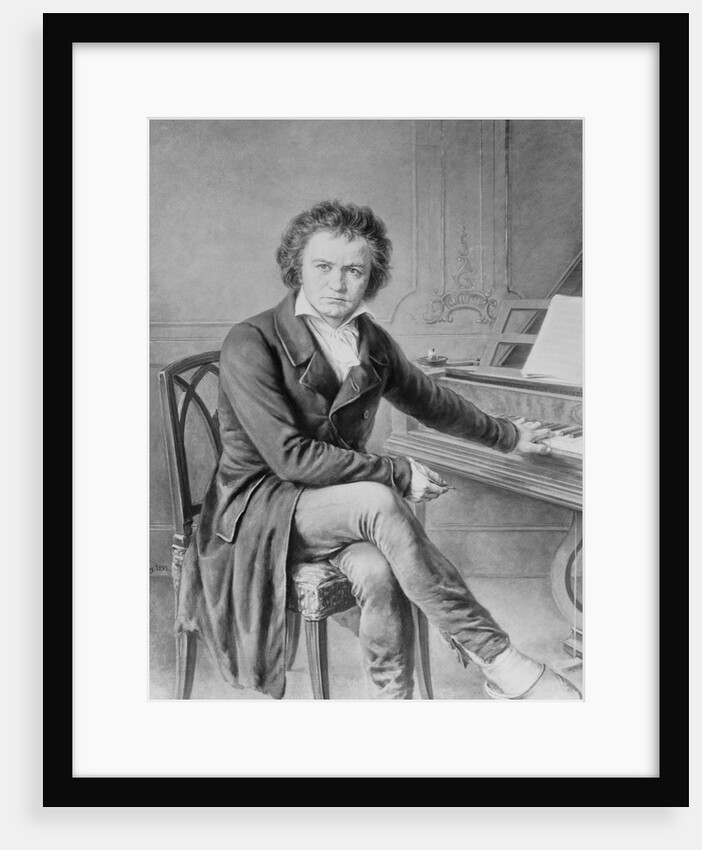 Portrait of Beethoven Posing at Piano by Anonymous