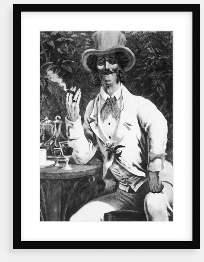 Illustration of Jacques Offenbach Smoking Cigar by Anonymous