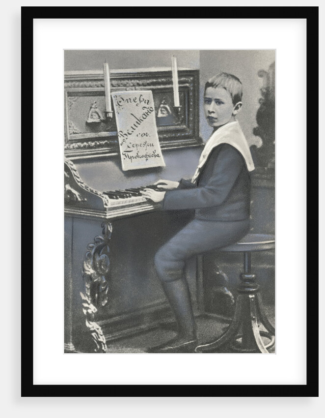 Composer Sergei Prokofiev Playing Piano as a Child by Anonymous