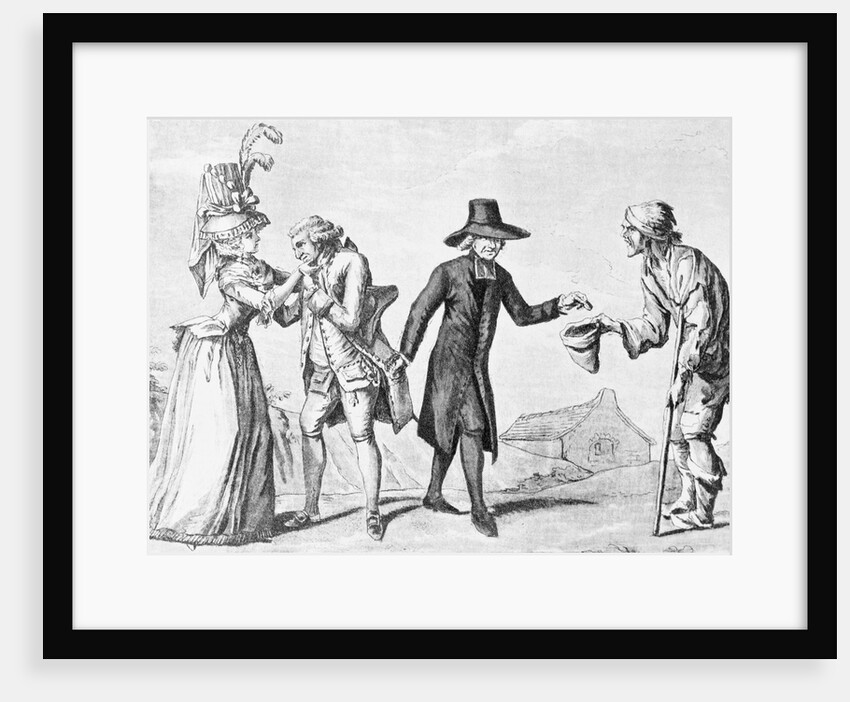Print of a Clergyman Stealing from the Rich to Give to the Poor by Anonymous