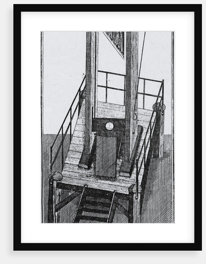 Engraving of a Guillotine by Anonymous