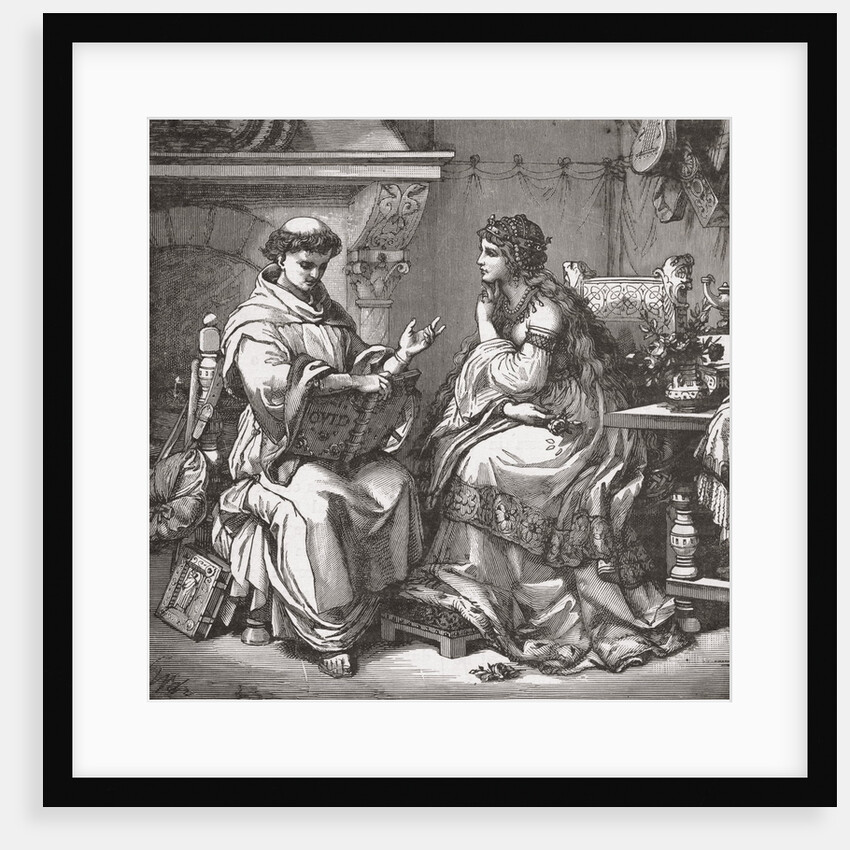 Illustration of Abelard Reading to Heloise by Anonymous