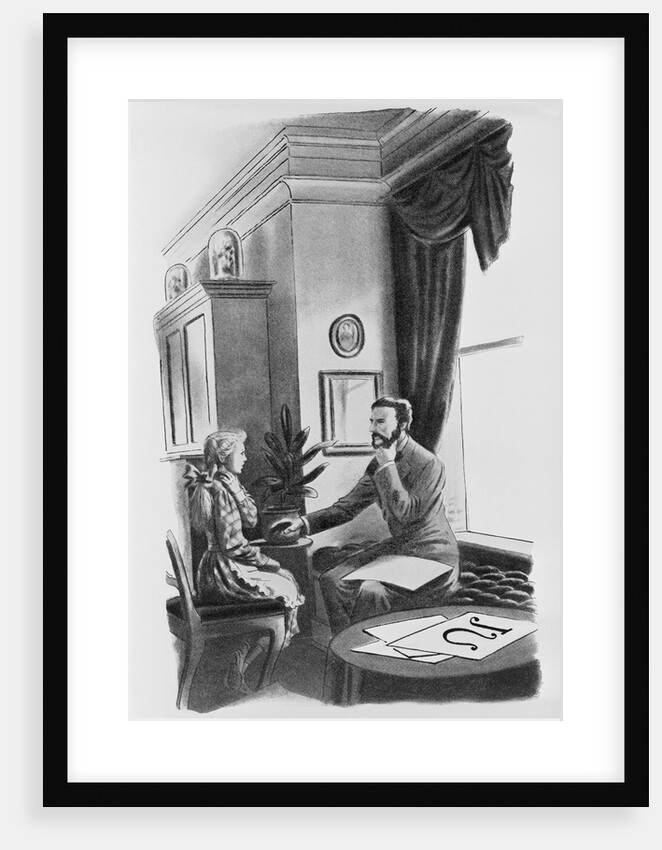 Lithograph of Alexander Graham Bell Teaching Deaf Student by Anonymous