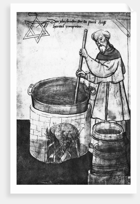 Ancient Beer Maker Stirring Mixture by Anonymous