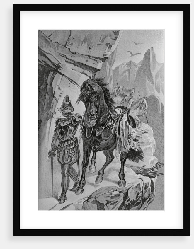 Francisco Pizarro Leading His Men Through Mountains by Anonymous