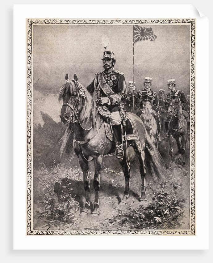 Portrait of Emperor Mutsuhito on Horseback by Anonymous
