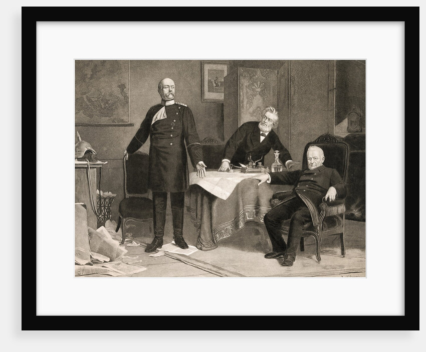 Otto von Bismarck with Adolphe Thiers and Jules Faure by Anonymous