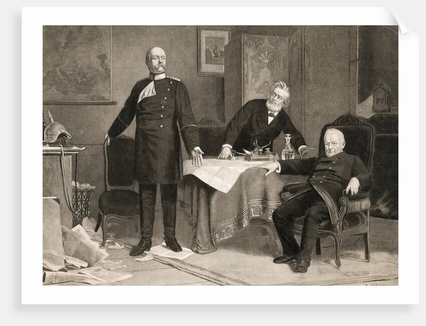 Otto von Bismarck with Adolphe Thiers and Jules Faure by Anonymous