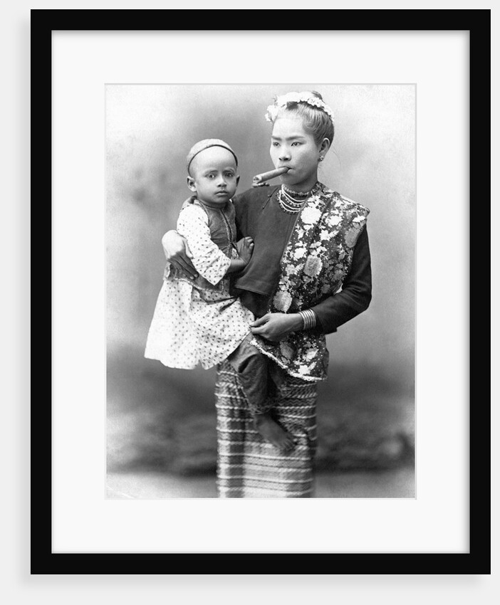 Burmese Woman Smoking Cigar by Anonymous
