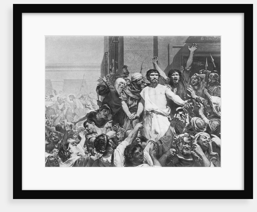 Painting of Barabbas with the Crowd by Anonymous