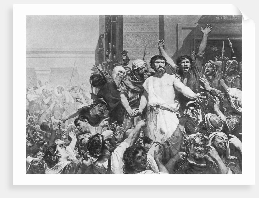 Painting of Barabbas with the Crowd by Anonymous