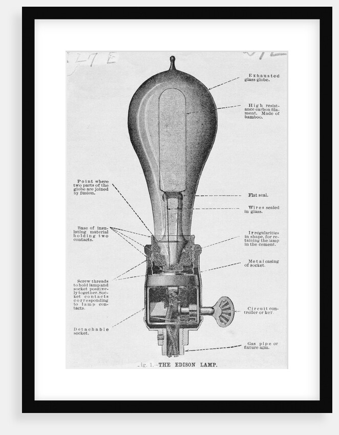 Diagram of the Edison Lamp by Anonymous