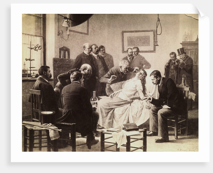 Illustration of an Early Hypnotism Attempt by R. Falkenberg