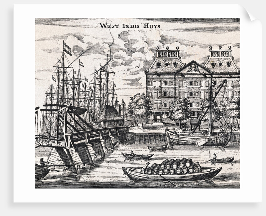 Men Rowing Canoes Through Amsterdam by Anonymous