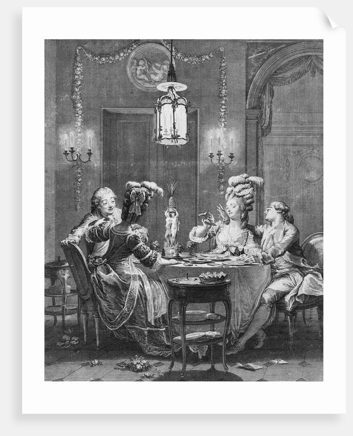 Le Souper Fin Engraving by Jean-Michel Moreau