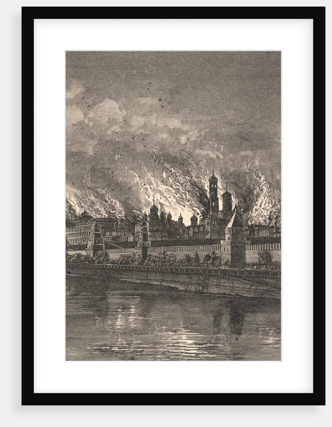 Moscow Burning During Napoleonic War by Anonymous