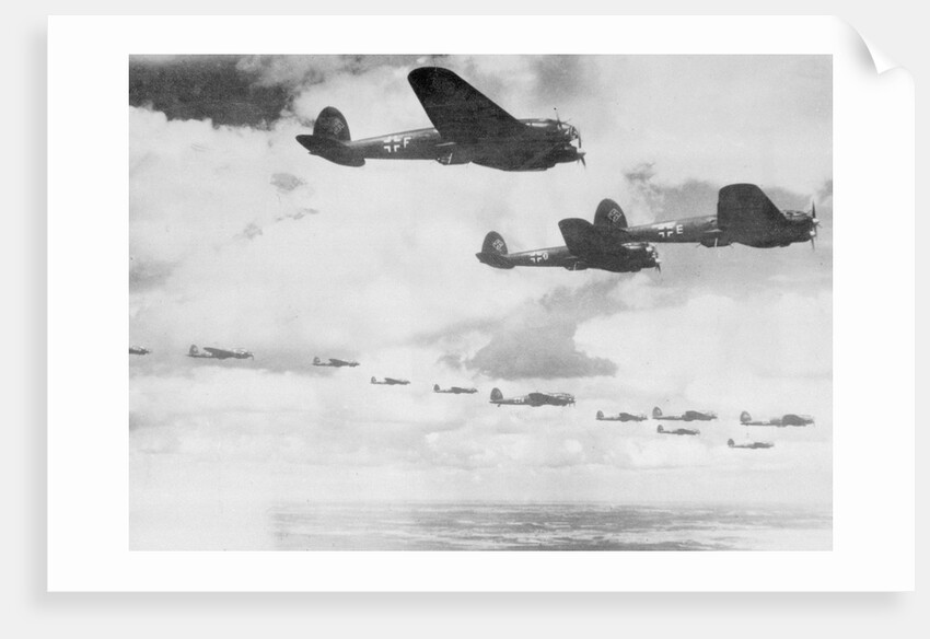 German Bombers in Flight over English Channel by Anonymous