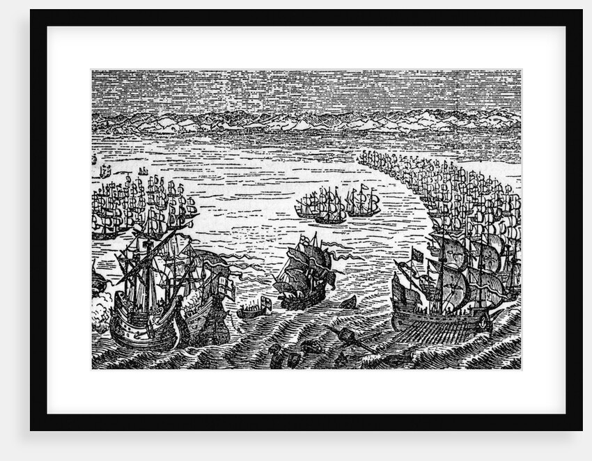 English Fleet Attacking Spanish Armada by Anonymous
